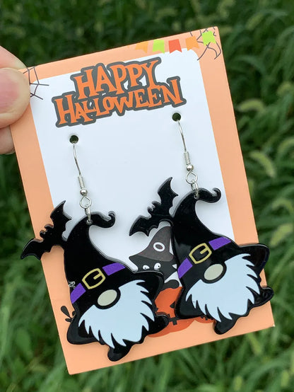 1 Pair Cute Funny Pumpkin Ghost Arylic Drop Earrings