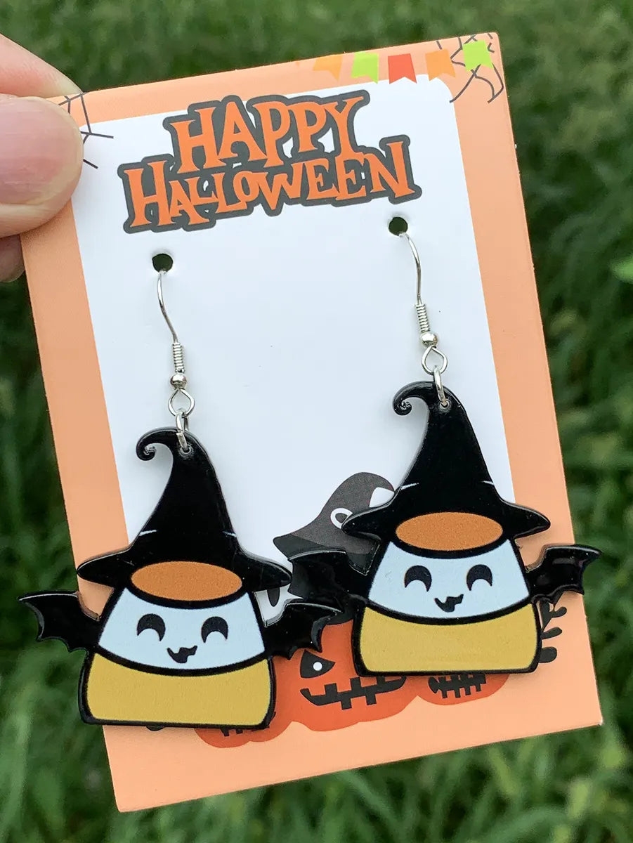 1 Pair Cute Funny Pumpkin Ghost Arylic Drop Earrings