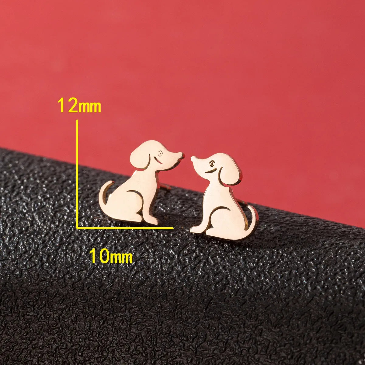 1 Pair Cute Funny Simple Style Dog Cat Irregular Polishing Plating 304 Stainless Steel 18K Gold Plated Ear Studs