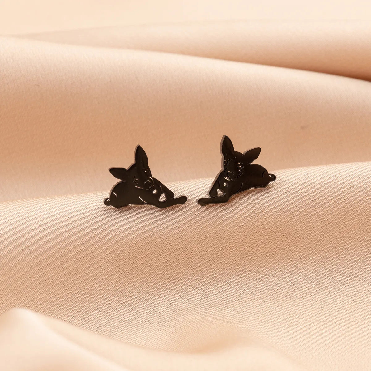 1 Pair Cute Funny Simple Style Dog Cat Irregular Polishing Plating 304 Stainless Steel 18K Gold Plated Ear Studs