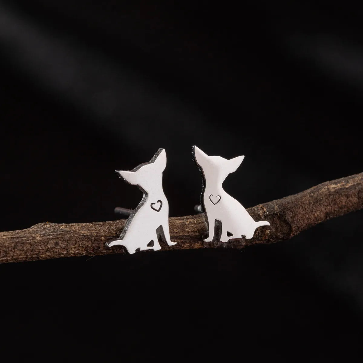 1 Pair Cute Funny Simple Style Dog Cat Irregular Polishing Plating 304 Stainless Steel 18K Gold Plated Ear Studs