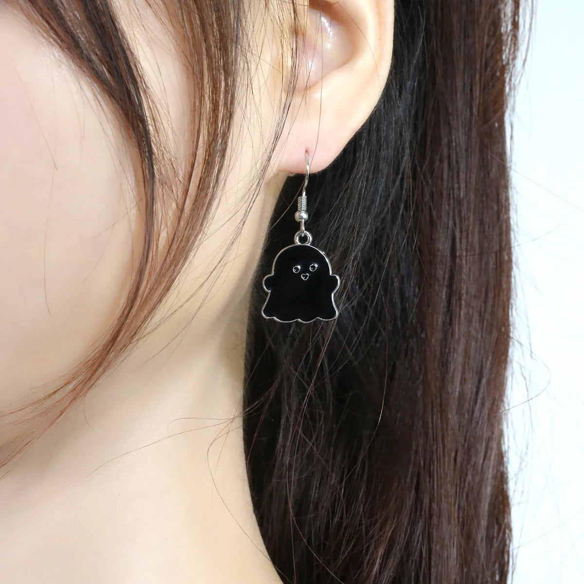 1 Pair Cute Funny Simple Style Ghost Plating Alloy Iron Drop Earrings