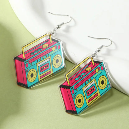 1 Pair Cute Funny Streetwear Color Block Arylic Drop Earrings