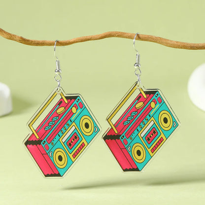 1 Pair Cute Funny Streetwear Color Block Arylic Drop Earrings