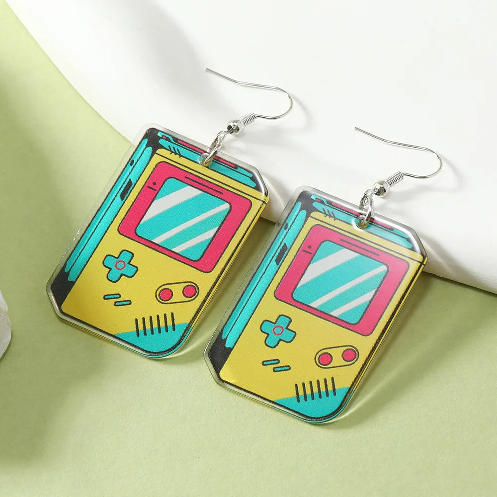 1 Pair Cute Funny Streetwear Color Block Arylic Drop Earrings