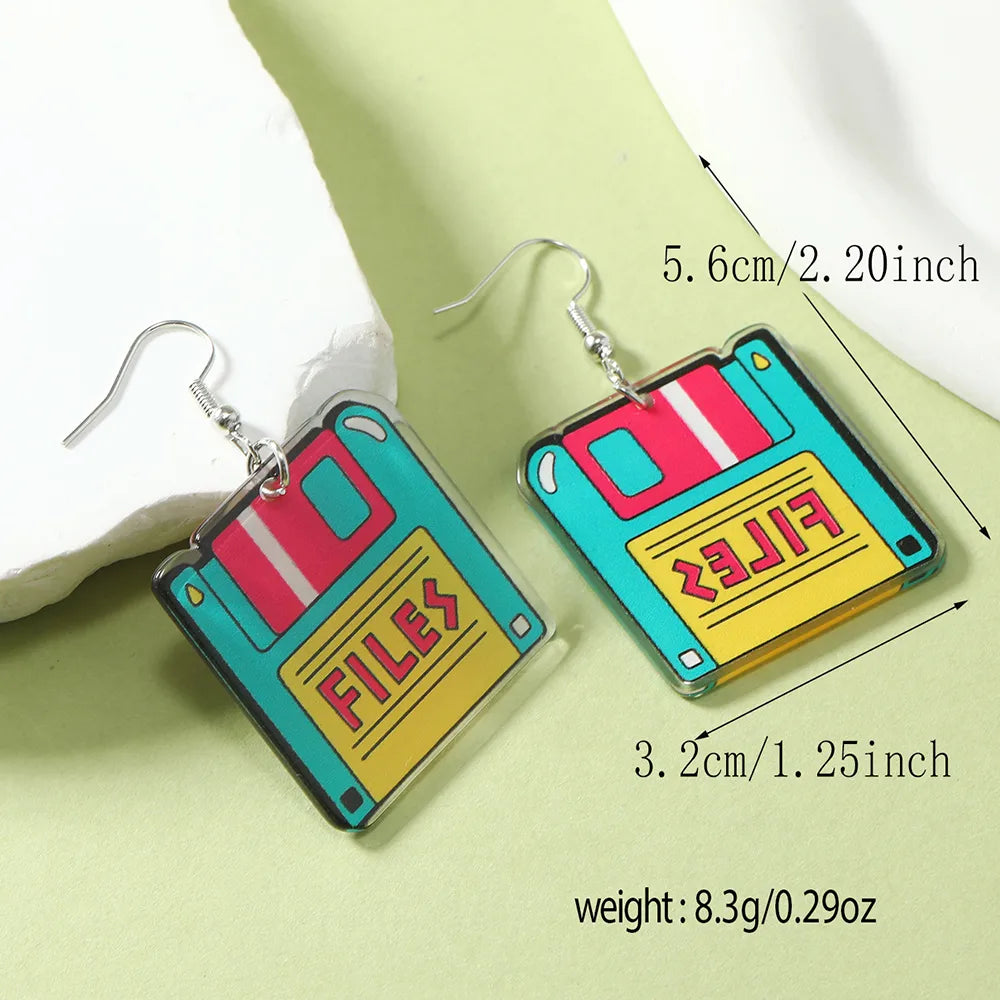 1 Pair Cute Funny Streetwear Color Block Arylic Drop Earrings