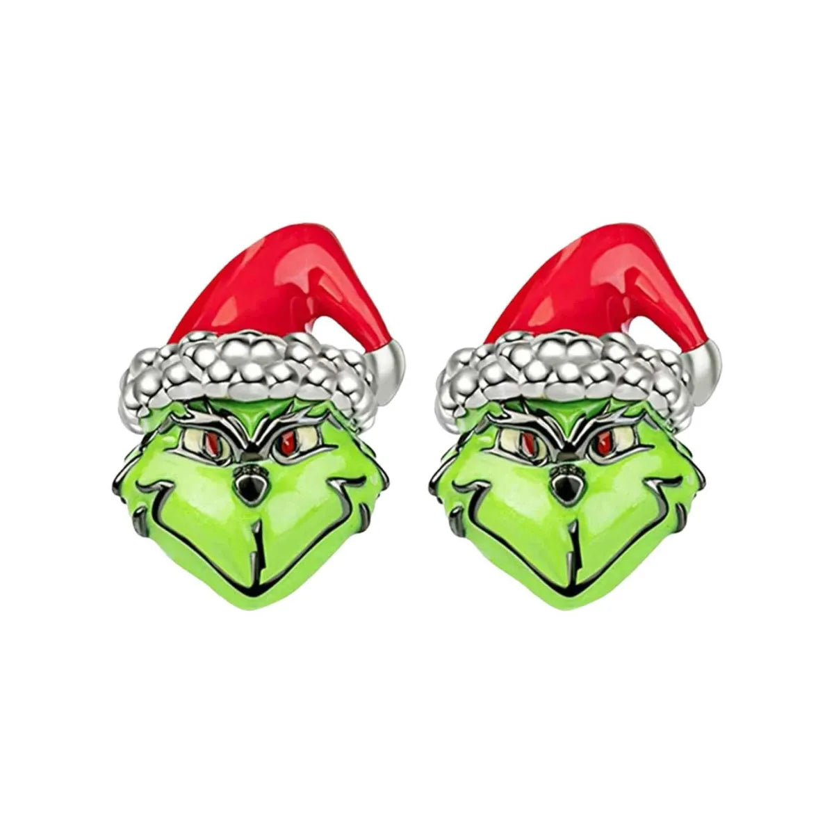 1 Pair Cute Geometric Christmas Hat Plating Alloy Ear Studs