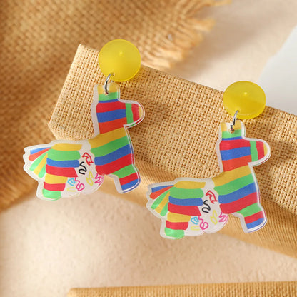 1 Pair Cute Hawaiian Vacation Animal Tassel Arylic Drop Earrings