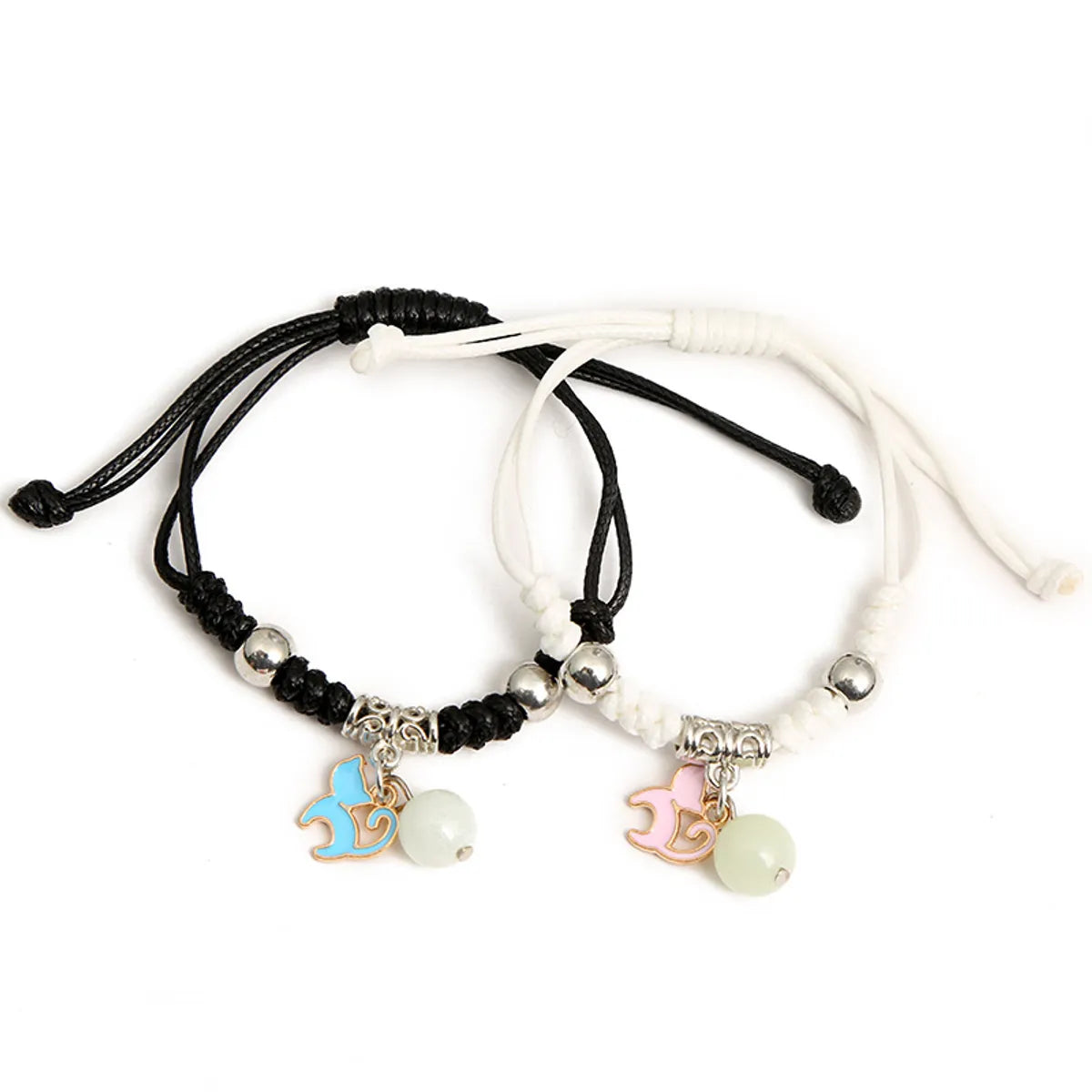 1 Pair Cute Heart Shape Cat Candy Rope Luminous Couple Bracelets