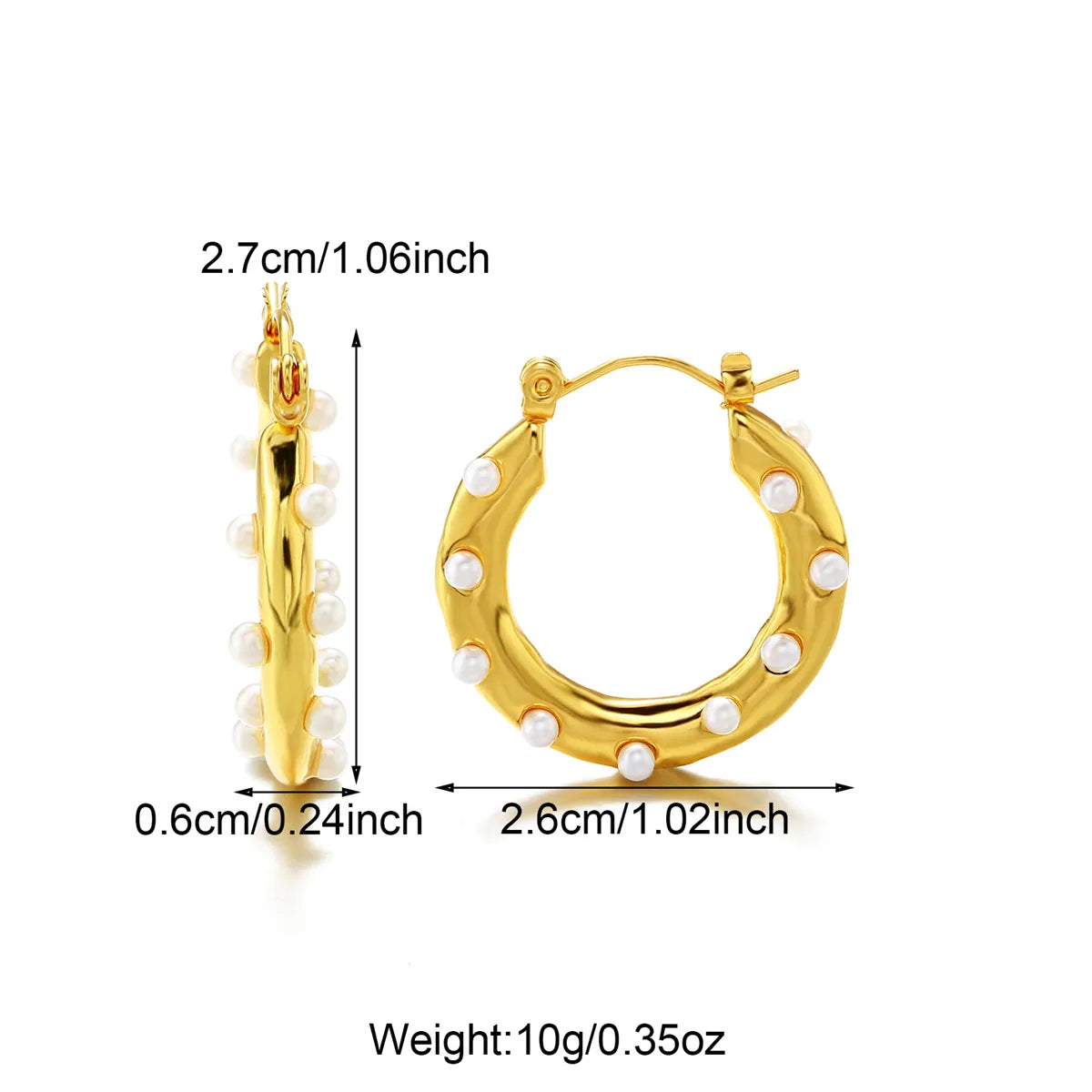 1 Pair Cute Heart Shape Heart 304 Stainless Steel Zircon 18K Gold Plated Earrings