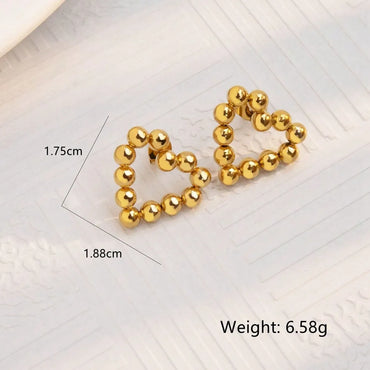 1 Pair Cute Heart Shape Polishing 304 Stainless Steel None 18K Gold Plated Ear Studs