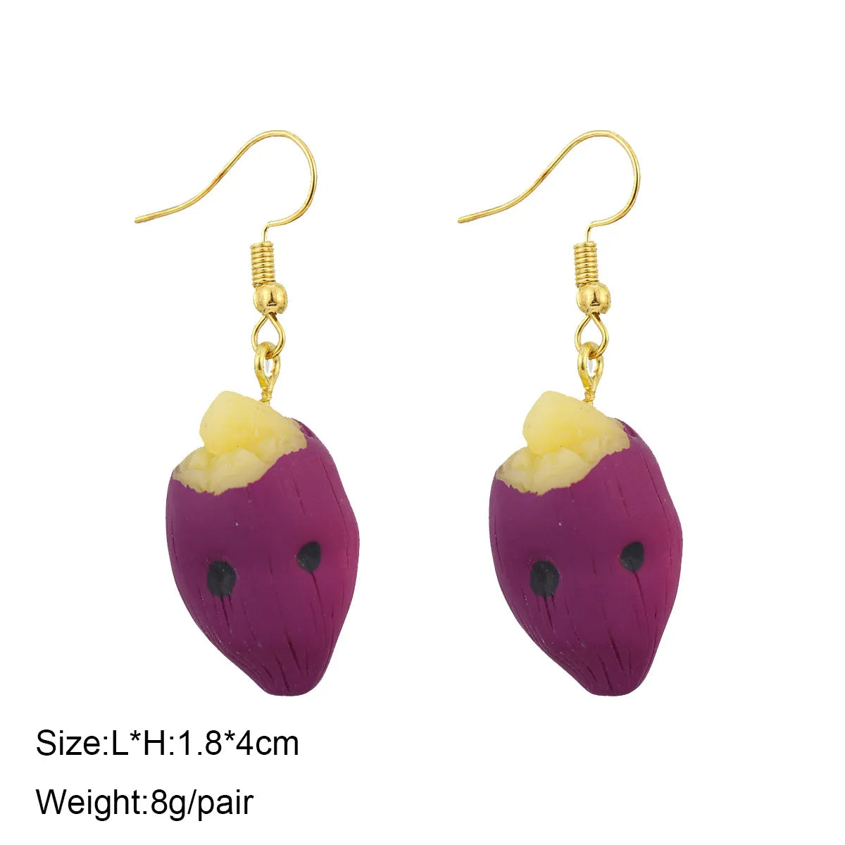 1 Pair Cute Ice Cream 1605 Coffee Fruit Plastic Resin Drop Earrings