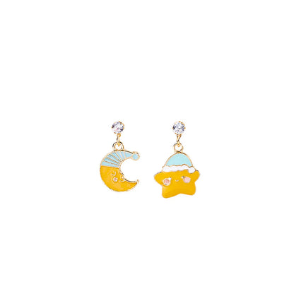 1 Pair Cute Ice Cream Animal Plating Alloy Drop Earrings