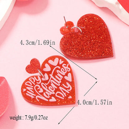 1 Pair Cute Ice Cream Car Heart Shape Painted Arylic Silver Plated Drop Earrings