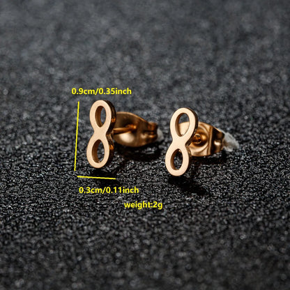 1 Pair Cute Japanese Style Cross Heart Shape Butterfly Hollow Out 304 Stainless Steel 18K Gold Plated Ear Studs