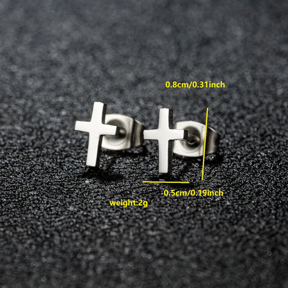 1 Pair Cute Japanese Style Cross Heart Shape Butterfly Hollow Out 304 Stainless Steel 18K Gold Plated Ear Studs