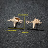 1 Pair Cute Japanese Style Cross Heart Shape Butterfly Hollow Out 304 Stainless Steel 18K Gold Plated Ear Studs