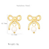 1 Pair Cute Korean Style Bow Knot 304 Stainless Steel 18K Gold Plated Drop Earrings