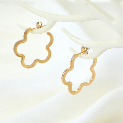 1 Pair Cute Lady Flower Alloy Earrings