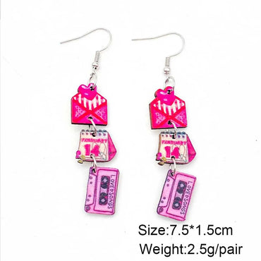 1 Pair Cute Lady Geometric Boots Wood Earrings