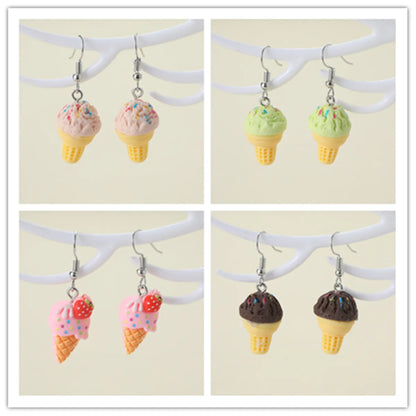 1 Pair Cute Lady Modern Style Ice Cream Zinc Alloy Drop Earrings