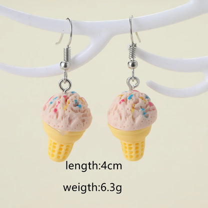 1 Pair Cute Lady Modern Style Ice Cream Zinc Alloy Drop Earrings