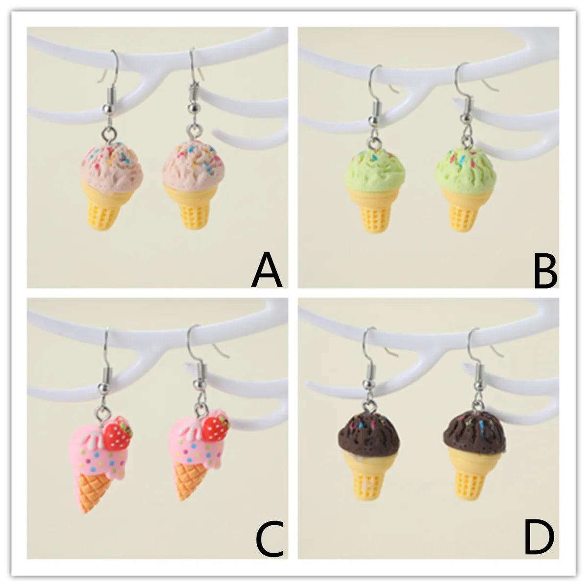 1 Pair Cute Lady Modern Style Ice Cream Zinc Alloy Drop Earrings