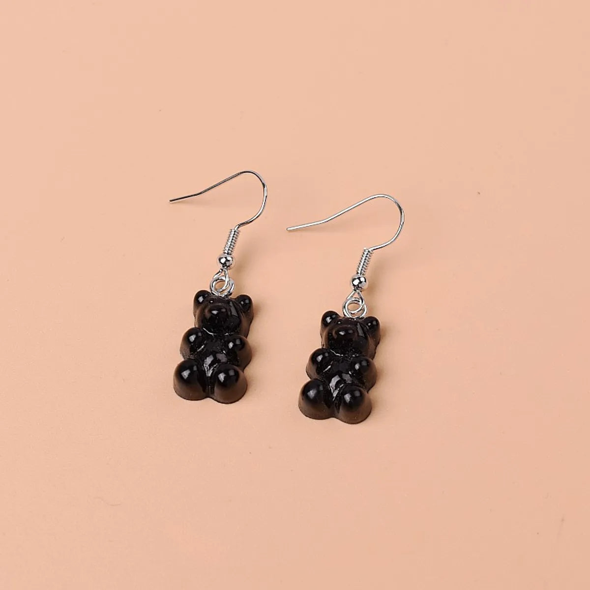 1 Pair Cute Lady Sweet Bear Resin Drop Earrings