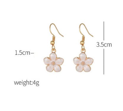 1 Pair Cute Lady Sweet Daisy Plating Copper Drop Earrings