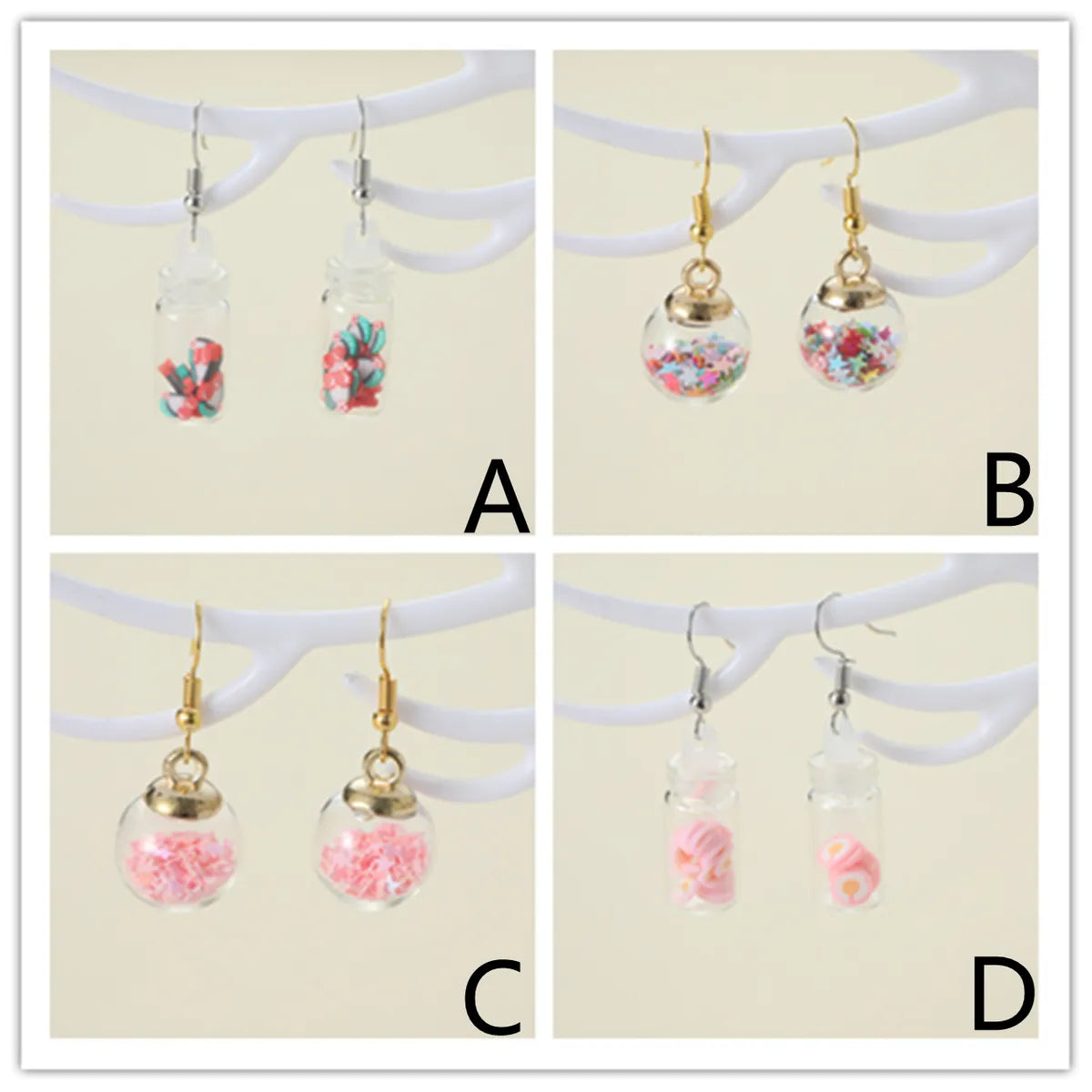 1 Pair Cute Lady Sweet Pentagram Fruit Zinc Alloy Drop Earrings