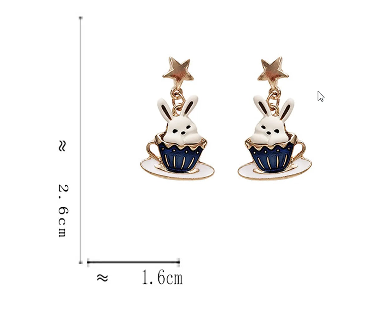 1 Pair Cute Lady Sweet Rabbit Stoving Varnish Plating Alloy Drop Earrings