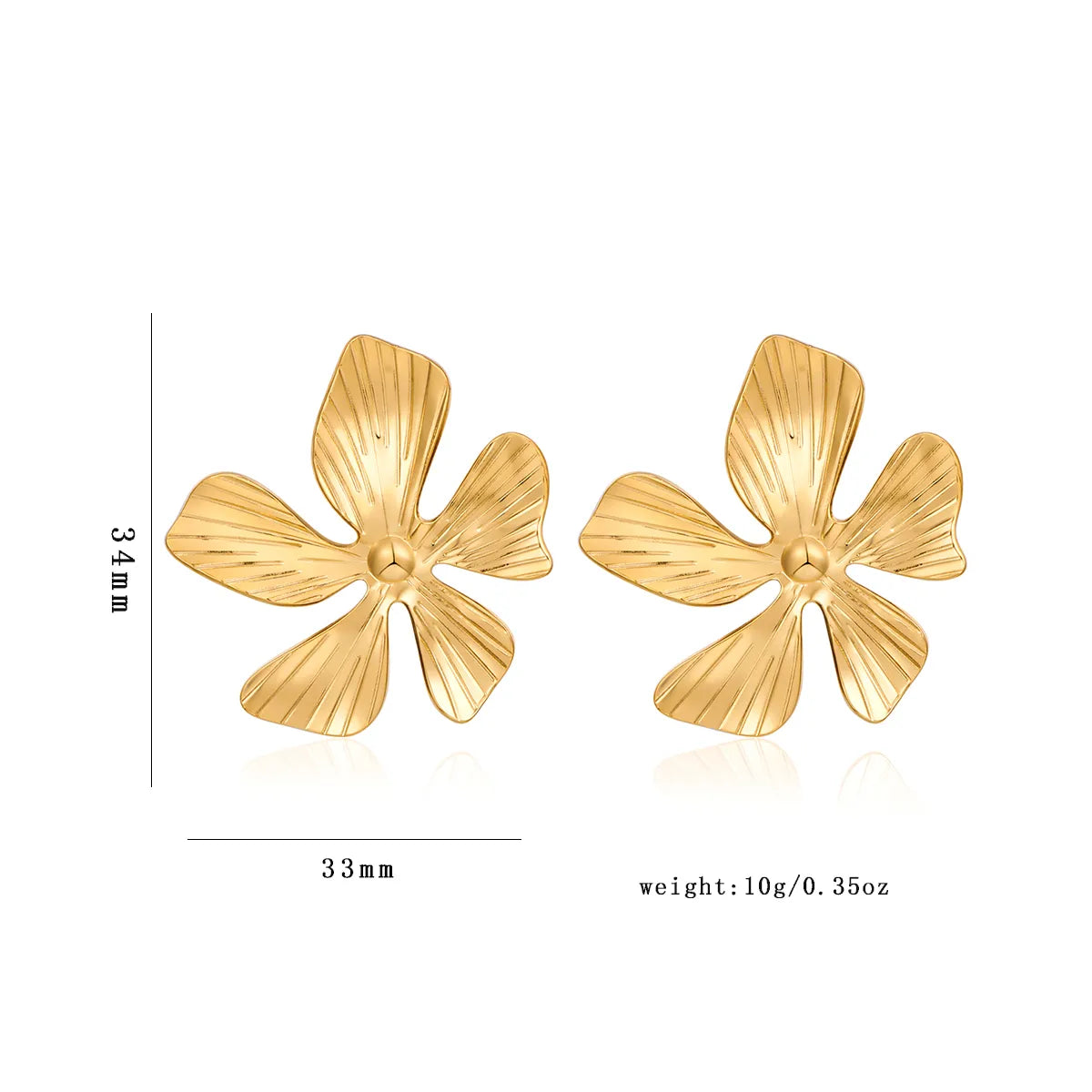 1 Pair Cute Luxurious Flower Plating 316 Stainless Steel  18K Gold Plated Ear Studs