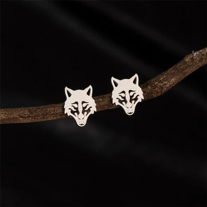 1 Pair Cute Modern Style Sweet Cat Tiger Spider Polishing Plating 304 Stainless Steel 18K Gold Plated Ear Studs