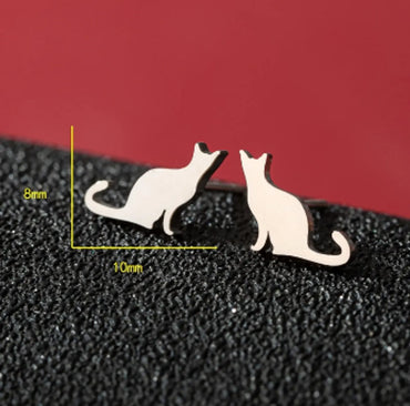 1 Pair Cute Modern Style Sweet Cat Tiger Spider Polishing Plating 304 Stainless Steel 18K Gold Plated Ear Studs