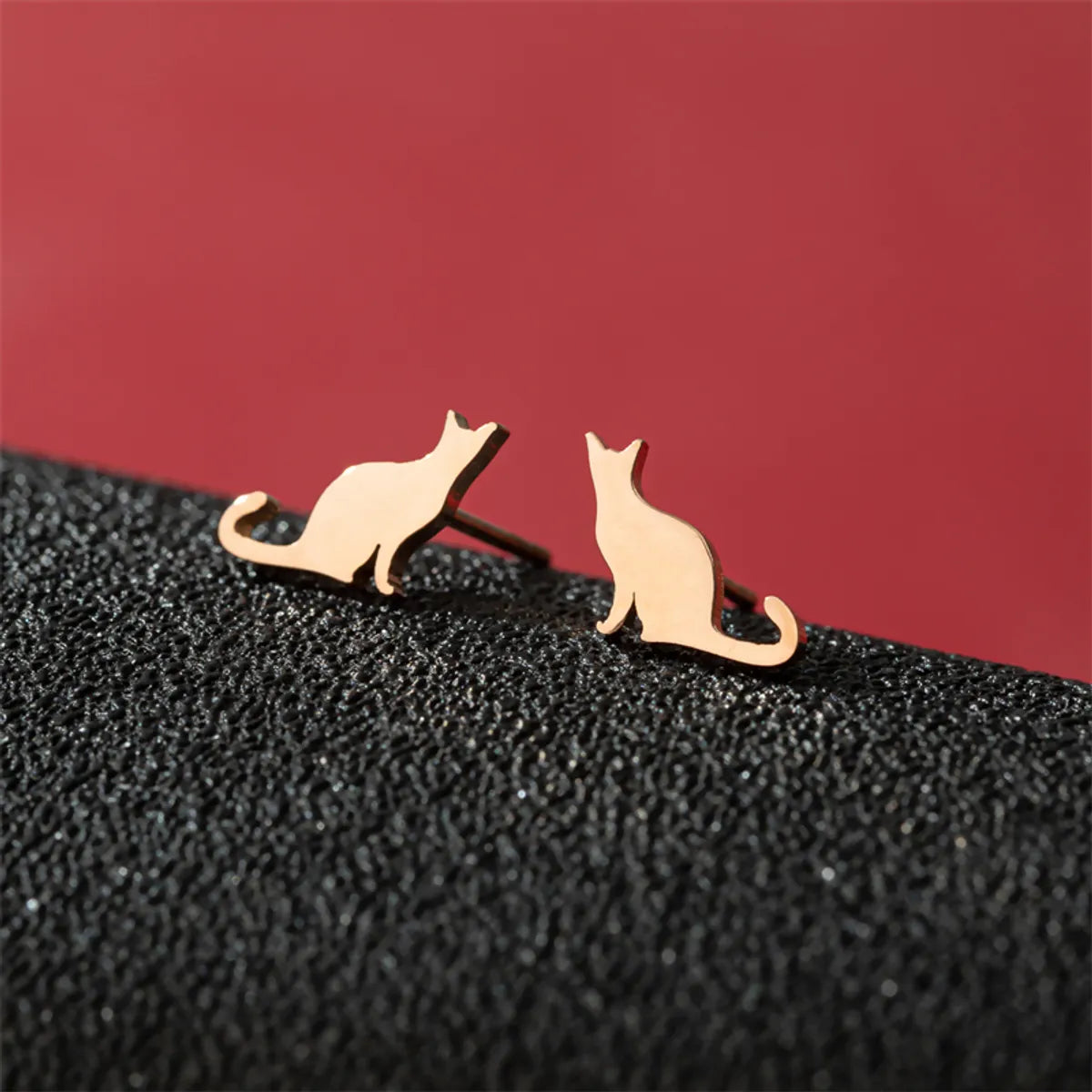 1 Pair Cute Modern Style Sweet Cat Tiger Spider Polishing Plating 304 Stainless Steel 18K Gold Plated Ear Studs