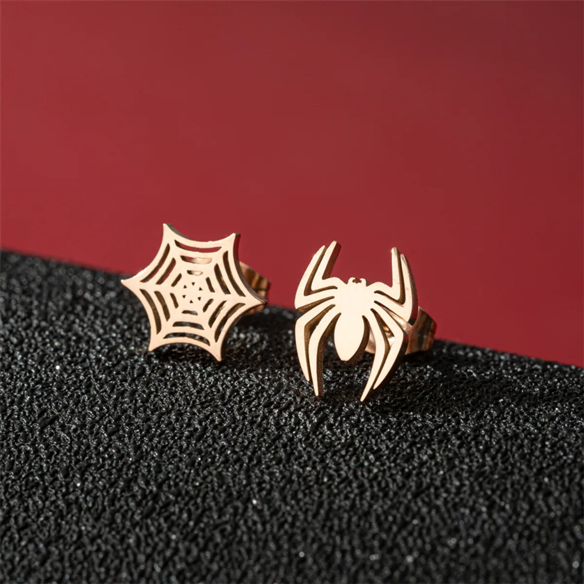 1 Pair Cute Modern Style Sweet Cat Tiger Spider Polishing Plating 304 Stainless Steel 18K Gold Plated Ear Studs