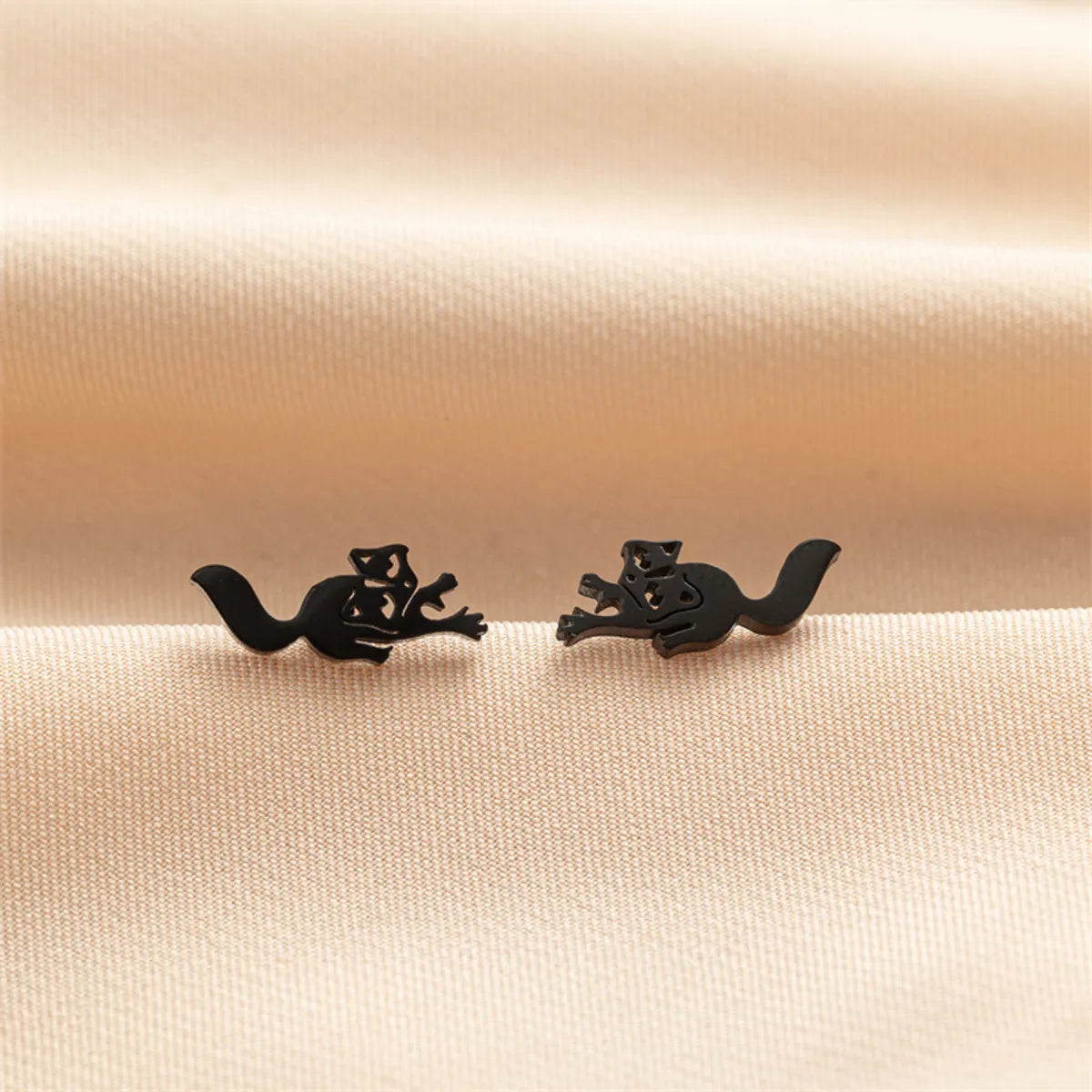 1 Pair Cute Modern Style Sweet Cat Tiger Spider Polishing Plating 304 Stainless Steel 18K Gold Plated Ear Studs