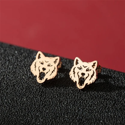 1 Pair Cute Modern Style Sweet Cat Tiger Spider Polishing Plating 304 Stainless Steel 18K Gold Plated Ear Studs