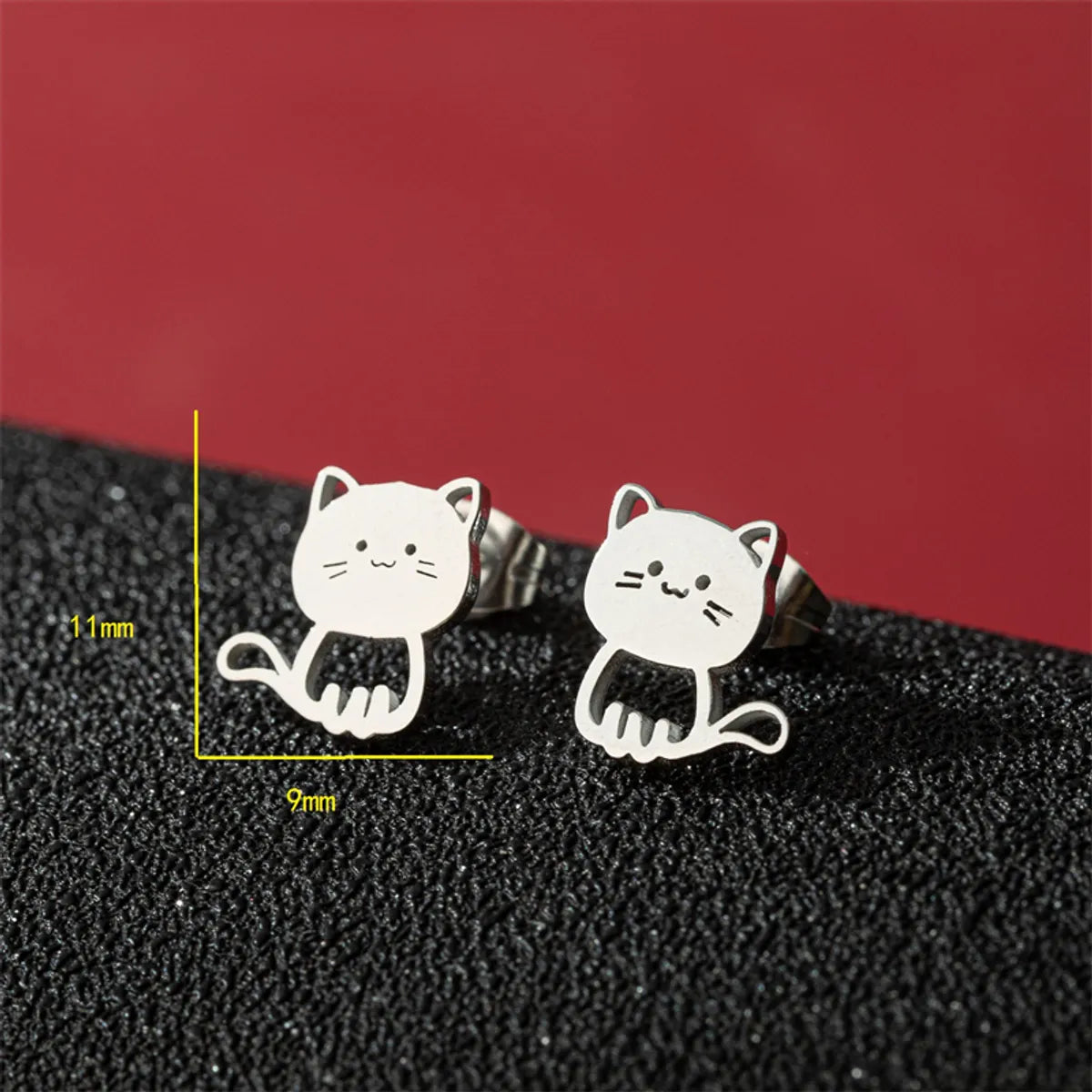 1 Pair Cute Modern Style Sweet Cat Tiger Spider Polishing Plating 304 Stainless Steel 18K Gold Plated Ear Studs