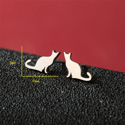 1 Pair Cute Modern Style Sweet Cat Tiger Spider Polishing Plating 304 Stainless Steel 18K Gold Plated Ear Studs