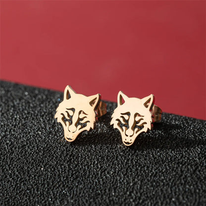 1 Pair Cute Modern Style Sweet Cat Tiger Spider Polishing Plating 304 Stainless Steel 18K Gold Plated Ear Studs