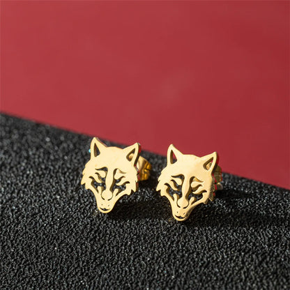 1 Pair Cute Modern Style Sweet Cat Tiger Spider Polishing Plating 304 Stainless Steel 18K Gold Plated Ear Studs