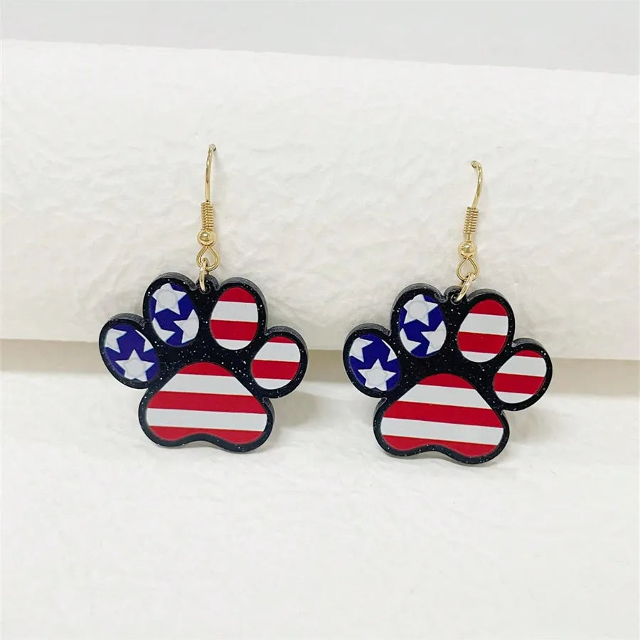 1 Pair Cute National Flag Arylic Drop Earrings