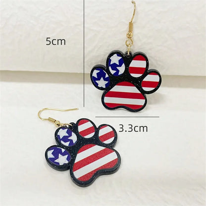 1 Pair Cute National Flag Arylic Drop Earrings