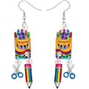 1 Pair Cute Novelty Earth Instrument Microscope Pencil Arylic Drop Earrings