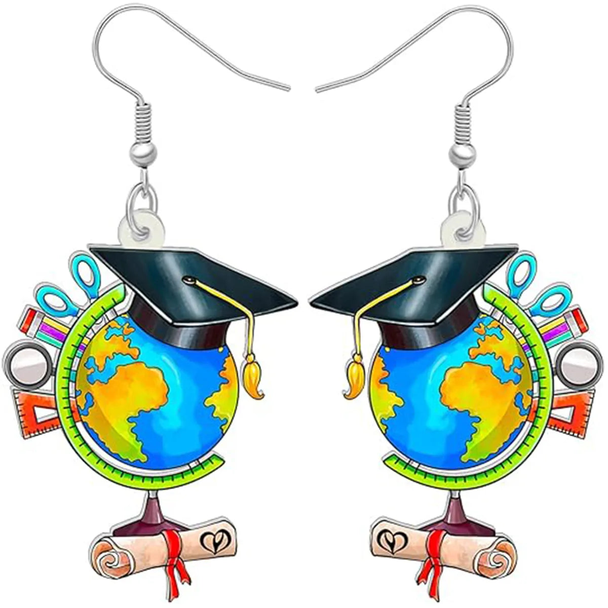 1 Pair Cute Novelty Earth Instrument Microscope Pencil Arylic Drop Earrings