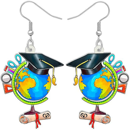 1 Pair Cute Novelty Earth Instrument Microscope Pencil Arylic Drop Earrings