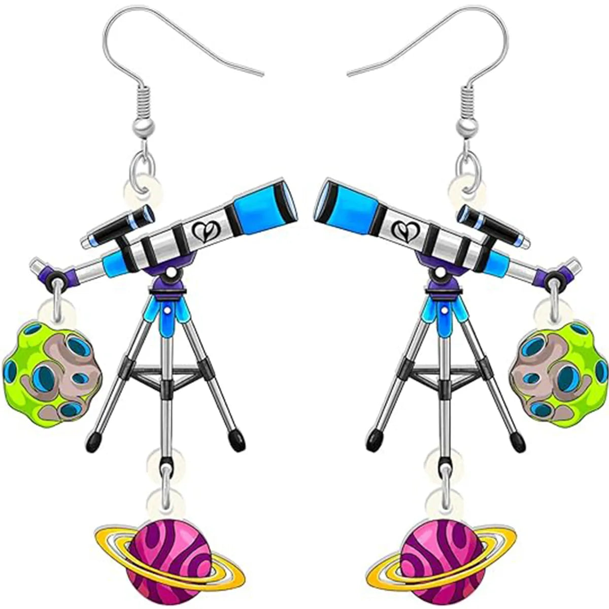 1 Pair Cute Novelty Earth Instrument Microscope Pencil Arylic Drop Earrings