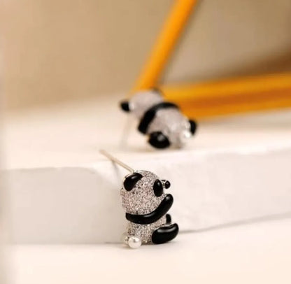 1 Pair Cute Panda Copper Ear Studs