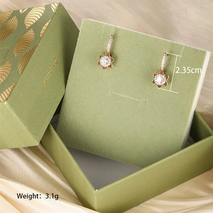 1 Pair Cute Xuping Pastoral Sunflower Plating Inlay Copper Alloy Artificial Gemstones 18k Gold Plated Drop Earrings